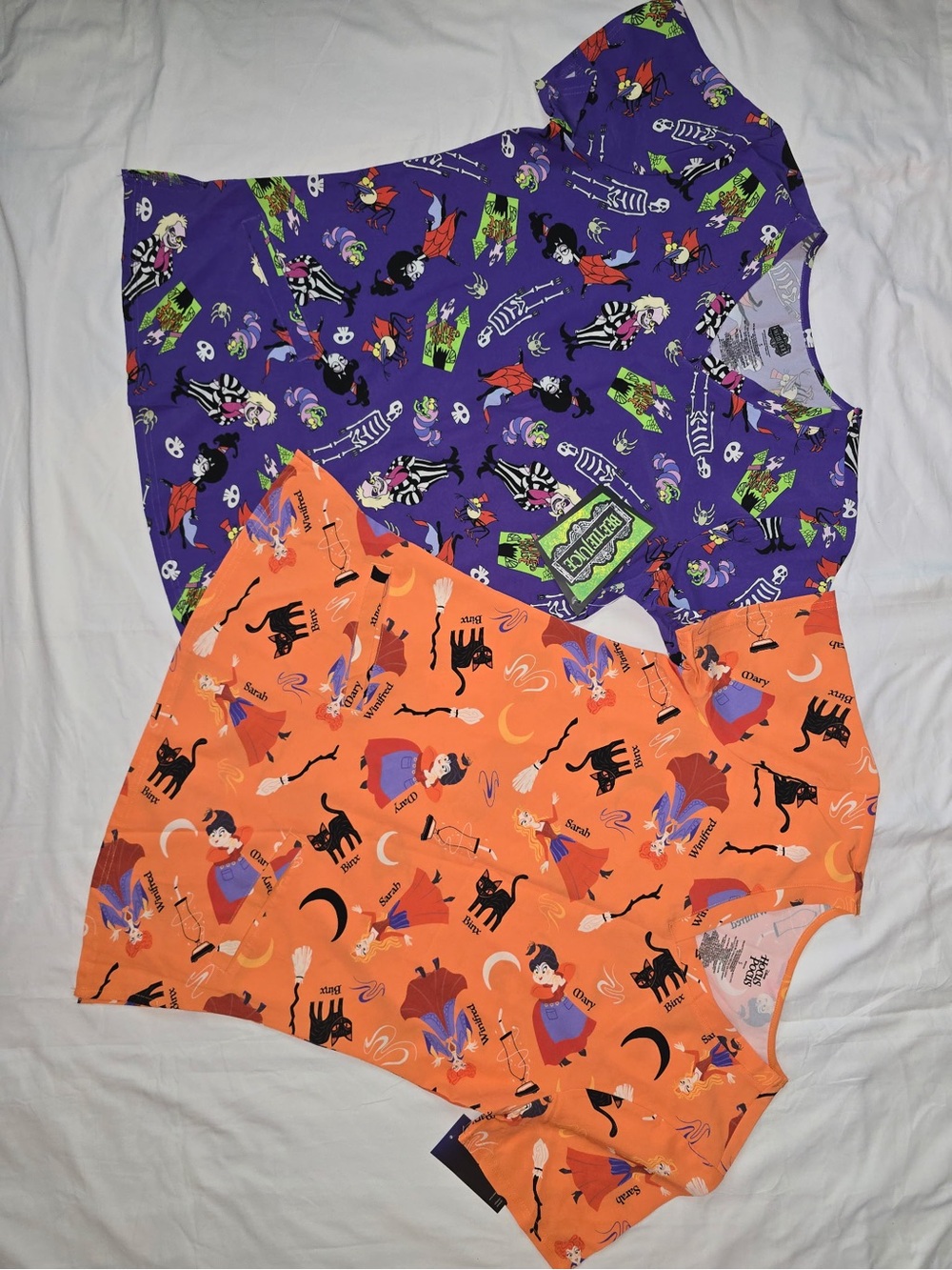 Disney Kids Two-Pack Halloween One-Piece Rompers - Purple & Orange